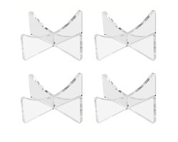 4-stuks Balrek - Balhouder - Acryl displaystandaard - Acryl balstandaard - Balopbergrek - 8,9*3,3 cm - Eenvoudig te installeren - Geschikt voor honkbal, softbal, basketbal, voetbal en volleybal - Transparant