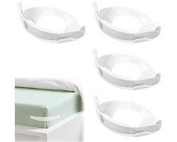 4 Stuks Bedhoeshouders - Onzichtbare Hoeshouders - Hoeslakenspanner - Houdt Het Hoeslaken Stevig En Strak - Geschikt Voor Alle Matrassen - Bedaccessoires