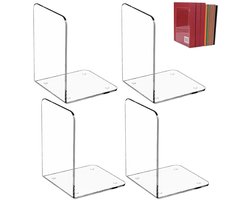 4 stuks - Boekensteun - Acryl L-vormige boekensteun - Acryl boekensteun - Transparant - 10*10*13 cm - Transparante boekensteun - Boekenplankverdeler - Kunststof acryl boekensteun - Geschikt voor kantoren, woningen en scholen
