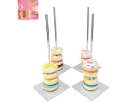 4 stuks - donut display rek - Acryl Donutstandaard - Bakkerijdisplay - Lollystandaard - Donutdisplay - Verwijderbaar - Transparante donuts - 25 cm - Keukenaccessoires - Huis - Creatief
