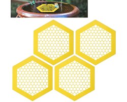 4 stuks - Drijvend bijeneiland - Bijendrinkstation - Bijenvoeder - Geschikt voor bijen, tuininsecten en vlinders - Kan gebruikt worden als tuindecoratie - Voorziet in de behoeften van dorstige bestuivende insecten