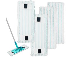 4 stuks dweildoeken - geschikt voor Leifheit dweil Clean Twist M Ergo - 38*15.5 cm - er zit geen dweil bij - zwabber voor nat en droog - microvezeldoekjes - Turquoise