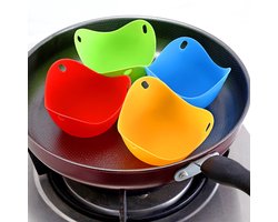 4 stuks ei, siliconen gepocheerde eieren vorm koker anti-aanbaklaag pocheren pods magnetron stoomketel