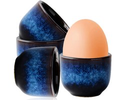 4 stuks eierdopjes - porselein, eierdopjes, camping, mooie eierdopjes, set, eierhouder, servies, keukenbestek, vaatwasmachinebestendig, eierbeker voor elke ontbijttafel, hard, zacht gekookte eieren