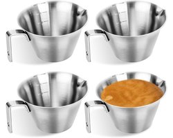 4 stuks espressokopjes 100 ml maatbeker met handvat van roestvrij staal voor keuken koffie latte cappuccino