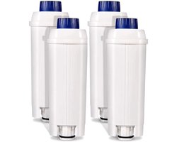4 stuks filterpatronen voor koffiemachines - Vervangend waterfilter - Waterfilterpatroon met actieve kool - Geschikt voor Delonghi Magnifica evo, Dinamica, Eletta, ECAM, ESAM, ETAM, Bco410/420, Ec680/800 - Geschikt voor thuis, restaurant - Wit, blauw