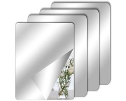 4 stuks flexibele zelfklevende spiegeltegels – acryl, lijstloos, 30x20 cm – voor badkamer, woonkamer, fitnessruimte of slaapkamer