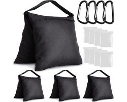 4 stuks - Fotografie Balans Stand Vaste Zandzak - Zandzak Contragewicht Tas - Contragewicht Tas - Geschikt voor Achtergrond Stand, Fotografie Statief, Luifel, Pop-up Tent, Paraplu Stand, Visstoel, Picknicktafel - Zwart