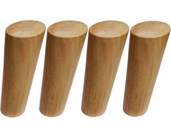 4 stuks - Furniture Legs - Meubelpoot - hout - Houten meubelpoot - hout kleur - 10cm