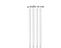 4 stuks - Glazen Roerstaafjes 10CM - Ronde Roerder Voor Drank Mengen - Chemische Roerder - Coacktailstaafje - Duurzaam - laboratorium glas