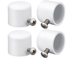 4 Stuks Gordijnroede Eindkappen Ijzer Wit voor Romeinse Gordijnroedes