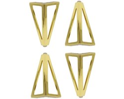 4 stuks Gouden driehoekige metalen tafelpoten 15 cm, moderne meubelpoten voor kasten, banken en bedden