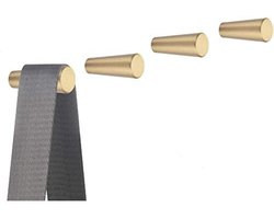 4 Stuks Gouden Wandhaken Messing Decoratief voor Handdoeken en Hoeden