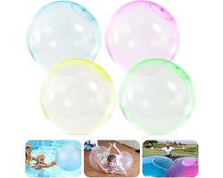 4 stuks Grote waterblaasbal, transparante springballon, opblaasbare waterballonnen, magische blaasbal luchtballonnen, tuin- en strandbal, zachte gombal, feestballon voor buiten (Grote maat)