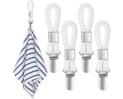 4 stuks haakclips voor theedoeken, handdoekhouder, handdoekhouder voor het ophangen van handdoeken, theedoeken, stof, sokken, handschoenen (wit)