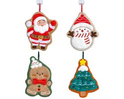 4 stuks - Handdoeken - Wandhanddoeken - Geschikt voor keuken en badkamer - Ontwerp met kerstman en sneeuwpop - Ideaal voor Kerstmis - Diverse kleuren