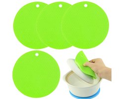 4 stuks - hittebestendige siliconen honingraat mat - Siliconen Honingraat Onderzetter – Antislip Placemat - Anti-verbrandingsonderlegger - Warmte-isolerende onderlegger voor pannen en borden - Waterdicht & Duurzaam – Tafelbescherming - groen-17*17 cm