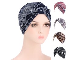 4 Stuks Hoofddeksel - Tulband- Muts - Chemo - Beanie / Beenie - Zomer Mutsje - LOUZIR