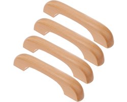 4-stuks houten handgrepen -Natuurlijke deurgrepen -Knopgrepen -Geschikt voor keuken, ladekast, kledingkast, kast, handgrepen -Geschikt voor meubels, hand greep decoratie -Gatafstand 96 mm -Houtkleur