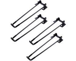 4 stuks inklapbare metalen basis, metalen haarspelden, metalen salontafelpoten, metalen houder, tafelpoot voor thuisgebruik, vouwpoten, metalen tafelpoten, ijzeren tafelpoten