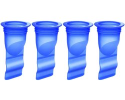 4-Stuks Instelbare Silicone Afvoer Controleklep - Anti-Reflux Enkelrichtingsklep voor Badkamer, Keuken & Toilet Pijpen (Blauw)