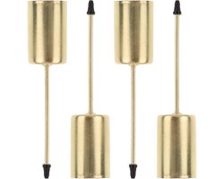 4 stuks - Kaarsenhouder - kaarshouder - kandelaar - kerstkrans kaarsenhouders - metalen kandelaar - kerstversieringen - huisdecoratie - kaarsaccessoires - 2.5*2.5*11 cm - goudkleurig