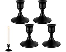 4 stuks - Kaarsenhouder - Kandelaar - Kaarshouder - Decoratieve Kaarsenstandaards - metalen kaarsenhouders - vintage decoratie - huisdecoratie - kaarsaccessoires - voor bruiloft, kerst, woonkamer, huwelijksceremonie - 6.7*6.7*7 cm - zwart