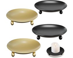 4 stuks - Kandelaar - Kaarsenhouder - kaarshouder - metalen kandelaar - kerstversieringen - huisdecoratie - kaarsaccessoires - opbergrek - voor tafeldecoraties voor bruiloften, familiereünies en decoraties - 9*1.5 cm - goud, zwart