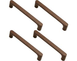 4 stuks - Kastgreep - Ladegrepen - Kastknoppen - Houten kastgrepen - Garderobegrepen - Deurkruk - Kastgrepen - Meubelgreep - Handgreep - Woondecoratie - Gatafstand: 128 mm - voor kledingkasten, wijnkasten en lades - 145*17*32 mm