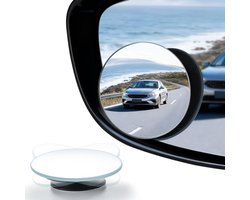 4 stuks-Klein rond spiegeltje - dodehoekspiegel - bolle achteruitkijkspiegel - achteruitkijkspiegel - hulpspiegel voor achteruitrijden - 360° achteruitkijkspiegel - waterdicht - geschikt voor alle automodellen - zilver - 5,1*1,4 cm