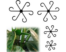 4 stuks Klimmen Kamerplant Stengelsteunen, Plastic Plantenklimmers, Stengelhouders, Herbruikbare Plantenstamhaak, Groeiaccessoires voor Planten, Zwart