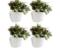 4 stuks kunsthars wandophanging verticale plantenbak tuin woonkamer wandmontage raam ophangen plant bloemenmand voor kruiden balkon leuning plank hek slaapkamer rooster decoratie