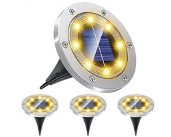 4 stuks LED-buitenverlichting op zonne-energie, grondverlichting, padverlichting op zonne-energie, terrasverlichting, ondergrondse verlichting voor tuin, oprit, gazon, tuinpad, terrasdecoratie, waterdicht