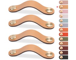 4 stuks leren ladegrepen, ladeknoppen, keukenkastgrepen, leren ladegrepen, geschikt voor kasten, kledingkasten, dressoirs, kasten