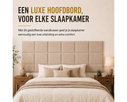 4 Stuks Luxe Wandkussen - Gestoffeerde Wandkussen - Hoofdbord - Beige