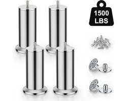 4 Stuks M8 Meubelpoten van Roestvrij Staal - Voor Kast, Bed en Tafel - Ondersteunt Meer dan 600 Kg