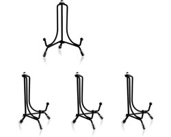 4 Stuks Metalen Bordhouder Standaard voor Borden, Foto's en Boeken - Zwart Verstelbaar