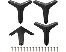 4 stuks metalen meubelpoten voor banken en fauteuils met schroeven - Set van driehoekige poten voor kasten, banken, stoelen en salontafels - 5 inch (13 cm)