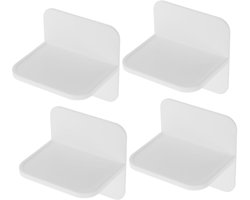 4-stuks Meubelmuurankers - Zelfklevende meubelankers - Anti-kantelmuurankers voor meubels - Stabiliserende accessoires voor schuttingen - Eenvoudige installatie - Veilige bevestiging van meubels - Geschikt voor boekenkasten, kasten, enz. - Wit