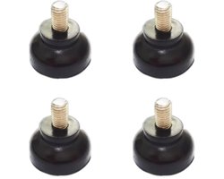 4 stuks - Meubelnivelleringsvoeten - M8 x 35mm - Verstelbare Vloerbescherming - Aanschroefvoet - zwart - Meubelonderzetter - rubber - Stelpoten