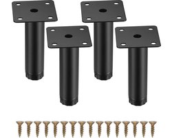 4 stuks meubelpoten, 10 cm/3,93 inch verstelbare meubelpoten, metalen bevestigingssteunvoeten voor meubels/tafels/stoelen/bureaus/keukens/kasten/banken