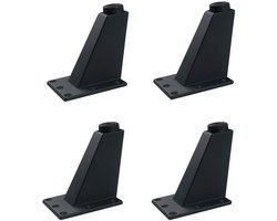 4 Stuks - Meubelpoten - 8*7*6,3 cm - Bankpoten - Meubelpoot - Stelvoeten - Kastpoten - Zwart - Aluminiumlegering - Meubeltafelpoten - Voor kast, Banken - Vierkante Salontafelpoten - Steunpoten voor de kast - Antislip rubberen basis