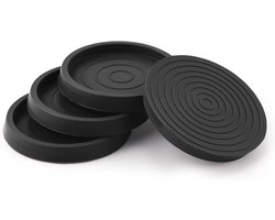 4 Stuks Meubelpoten Caps - 6.3cm Ronde Rubber Vloerbeschermers voor Stoelpoot, Bed, Kast, Bank, Tafel, Piano (Zwart)