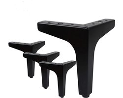 4 Stuks - Meubelpoten - Tafelpoten - 15cm - Meubelpoot - Tafelpoot - Tafelonderdeel - Bankpoten - meubelpootjes - vervangende voeten voor banken, dressoirs, stoelen, bedden, tafels, kasten - zwart - ijzer - driehoekige