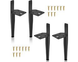 4 stuks Meubelpoten Verstelbare cilindrische meubelpoten voor banken Metaal (hoogte 15 cm)