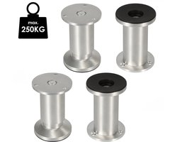 4 stuks Meubelpoten Verstelbare cilindrische meubelpoten voor banken, tafels en kasten (hoogte 120 mm)
