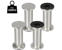 4 stuks Meubelpoten Verstelbare cilindrische meubelpoten voor banken, tafels en kasten (hoogte 180 mm)
