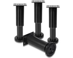 4 stuks Meubelpoten Verstelbare cilindrische meubeltafelpoot Metaal (verstelbaar in hoogte 12-18 cm)