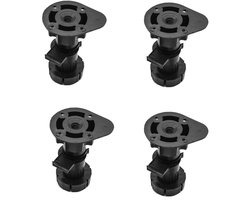 4 Stuks - Meubelpoten - Verstelbare hoogte 9.5-14.5 cm - Tafelpoten - Stelpoot - Bedpoten - Zwart - Kunststof - Meubelbeschermer - Antislip ontwerp - Voor kast, slaapbanken, kaptafels en eettafels