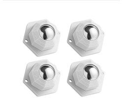 4 stuks meubelwielen, zelfklevende zwenkwielen White